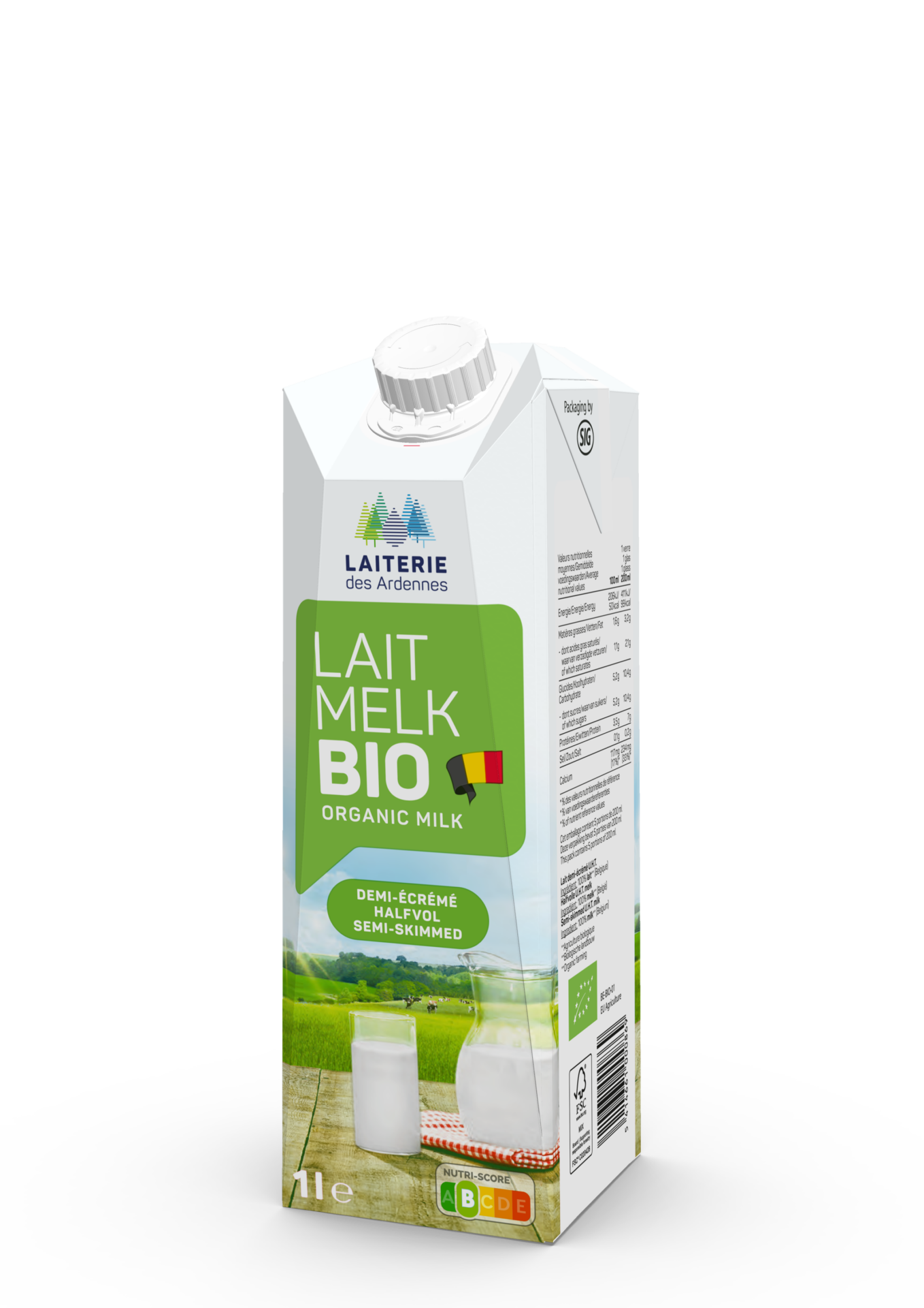 Laiterie des Ardennes lait demi-écrémé BIO