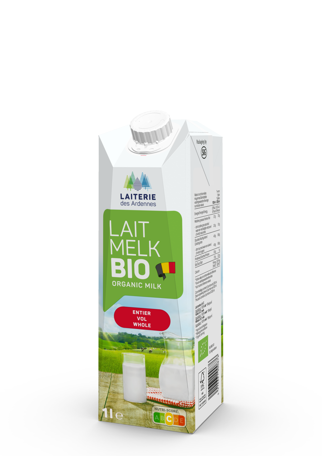 Laiterie des Ardennes lait entier BIO